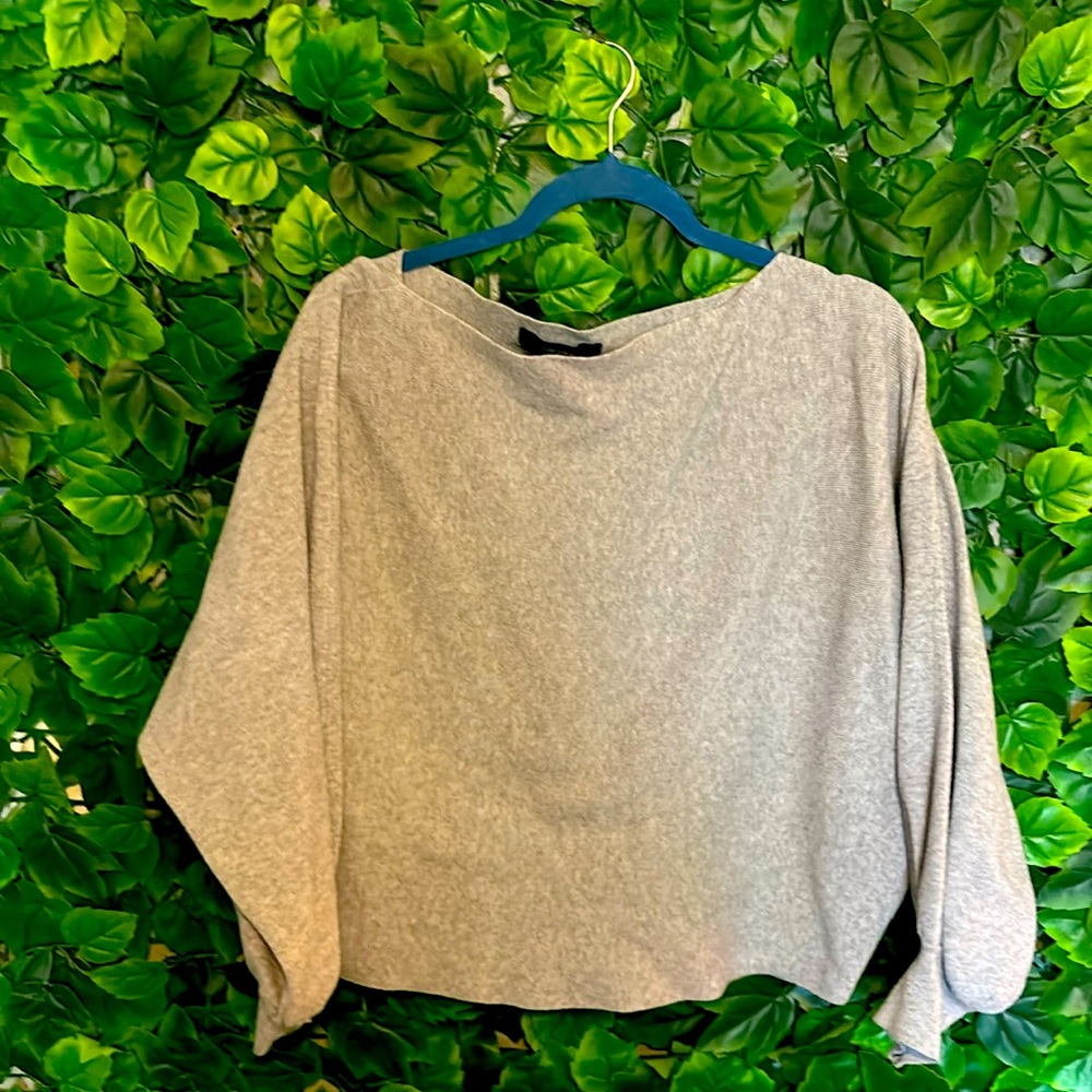 Gray Sweater from Forever 21 with Balloon Sleeves (M)